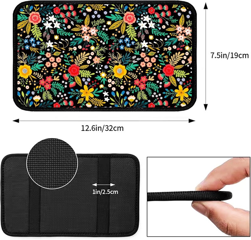 Mokiwala Garden wildflowers Universal Armrest Cover Pad, Car Center Console Cushion Pad, Protect from Pet Claws, Dirt, and Sticky Fingers, Comfortable Car Decor Accessories Fit for Most Cars, Vehicles, SUVs - Image 4